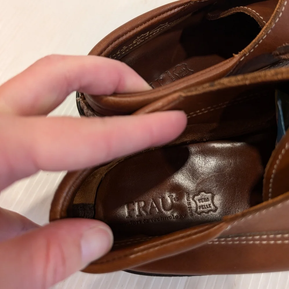FRAU Made in Italy Brown Leather Men's Oxford Loafer Shoes size 43